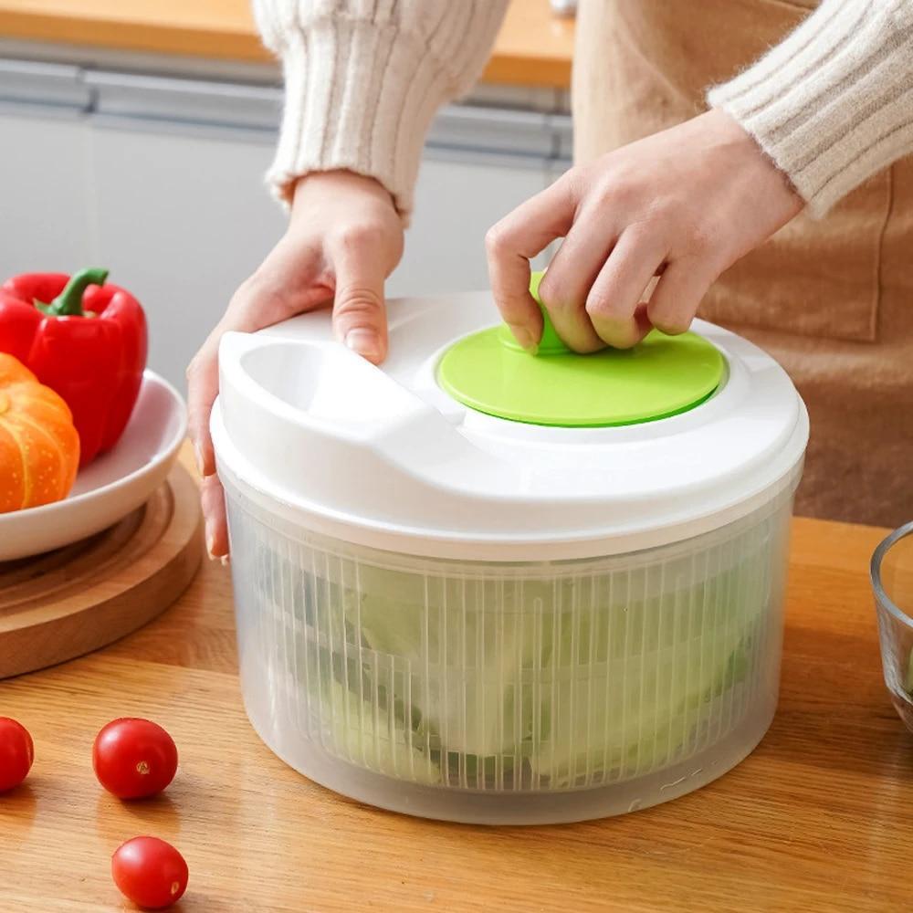 Salad Spinner Vegetables Leaf Lettuce Dryer Drainer Fruit Wash Clean Basket NEW-image