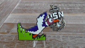 USN Nintendo NES Duck Hunt Duck Fly High Anchor Up CPO Challenge Coin #126Y
