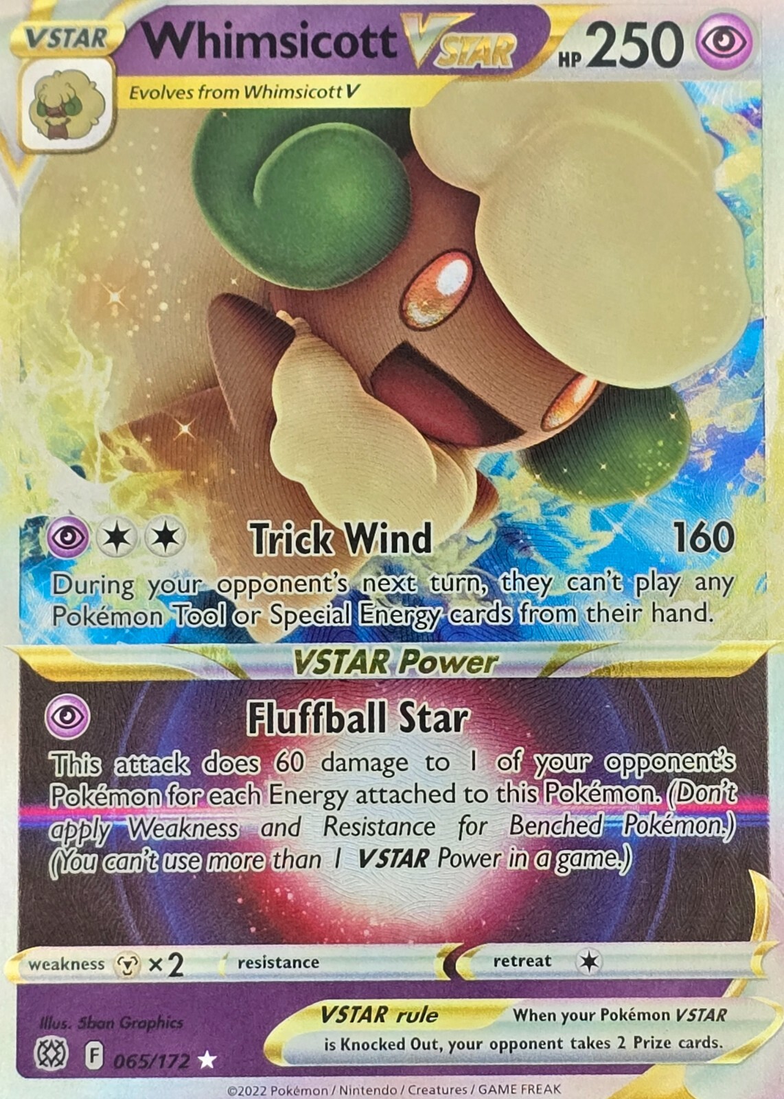 Pokemon Brilliant Stars - Whimsicott VSTAR Foil Ultra Rare #65