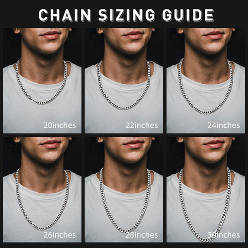 7Mm Silver Chain for Men Miami Cuban Link Mens Chain,925 Sterling Silver/14K Gol - Afbeelding 6 van 12