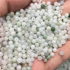 100pcs Natural Grade A Green Jade (Jadeite) Beads 3mm Small DIY Bead