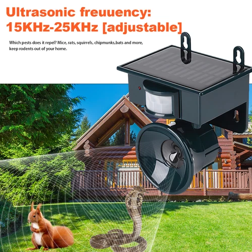 Sensor de movimiento solar ultrasónico repelentes de aves control de plagas asustador disuasorio zorro - Imagen 11 de 15