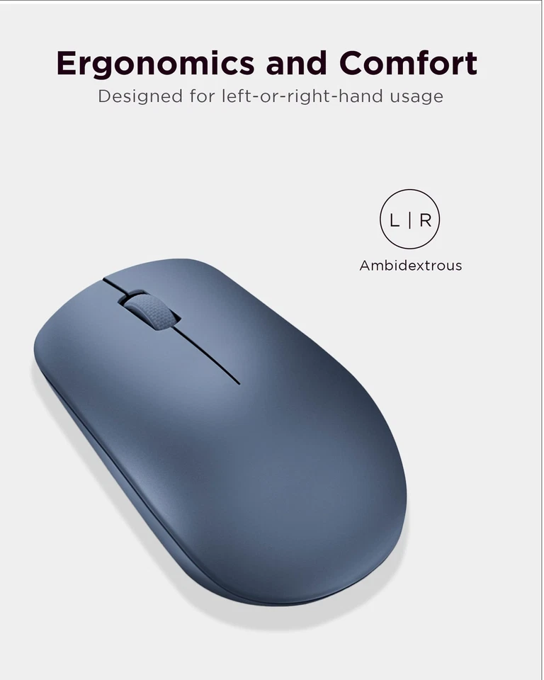 Lenovo 530 Wireless Mouse Abyss Blue 2.4GHz Ergonomic 1200 DPI Durable Design - Image 4 of 4