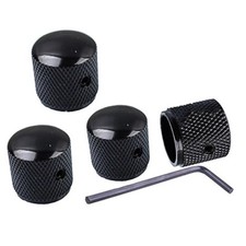 4PCS GUITAR KNOB Metal Barrel Style With Inner Hexagon Spanner- Black USA