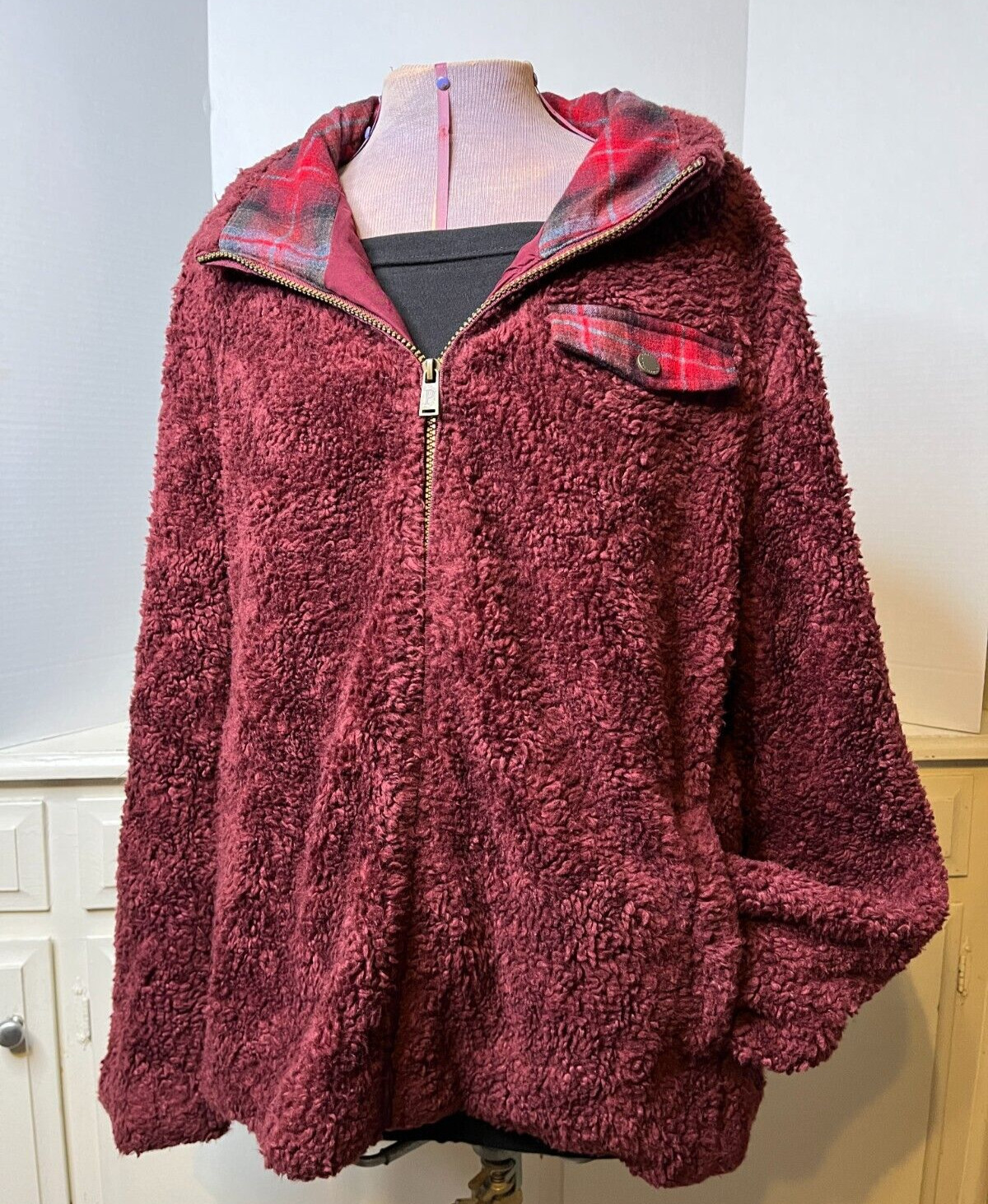 Pendleton Women's Maroon Full Zip Long Sleeve Woo… - image 1