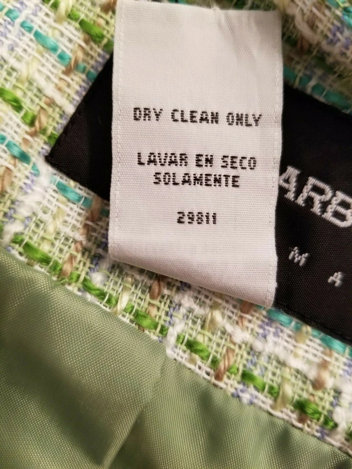 Chaqueta Blazer Abrigo Sag Harbor Mujer Talla 24W Blanco Verde A Cuadros Foto 3 de 4