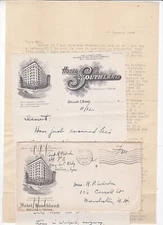 HOTEL SOUTHLAND 1945, DALLAS, TEXAS, TWO LETTERS "SOLDIERS MAIL"