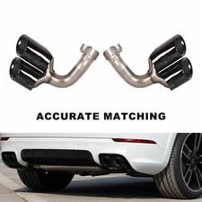 2X Endrohre Blende Auspuff für Porsche Macan 2018+  Duplex Edelstahl schwarz