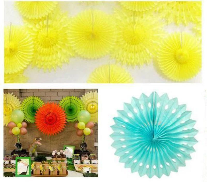 10 шт. висячие тканевые бумажные полые вентиляторные помпоны украшение для дома свадьбы вечеринки - Изображение 4 из 4