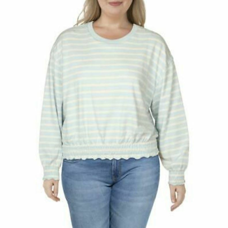 Levi&apos;s women sweatshirt 852900004 blue white stripe sz XL &dollar;59&period;50