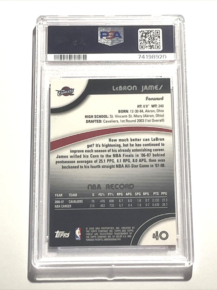2007-08 Topps Finest LeBron James #40 PSA 10 GEM MT | eBay 2007-08 Topps Finest LeBron James #40 PSA 10 GEM MT | eBay