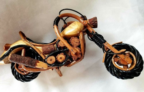 VTG One-of-a-Kind Handmade Twig Branch Wood Chopper Harley Motorcycle Folk Art - Picture 12 of 12