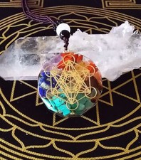 ORGONE METATRON PENDANT, Metatron's Cube Chakra Pendant, EMF PROTECTION PENDANT