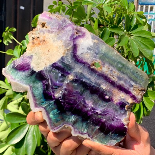 1.69LB Natural beautiful Rainbow Fluorite Crystal Rough stone specimens cure - 第 6/13 張圖片