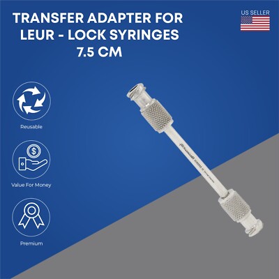 Transfer adapter for luer-lock syringes Length 7.5 cm Premium Surgical Tools