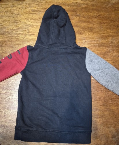 EUC Nike Air Jordan YOUTH Medium Remix Sideways Upside Down Logo Hoodie Black - Picture 5 of 5