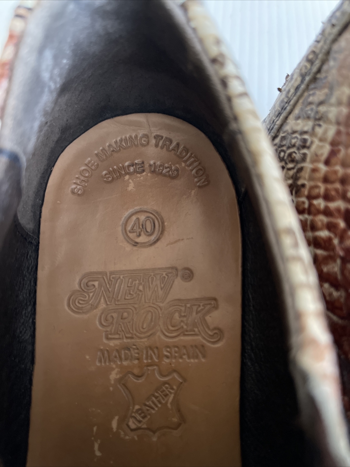 New Rock Embossed Python Snakeskin Leather Shoe w… - image 11