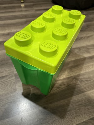 LEGO Green 8 Knob Stackable Brick Plastic Storage Bin Genuine 14 X 7