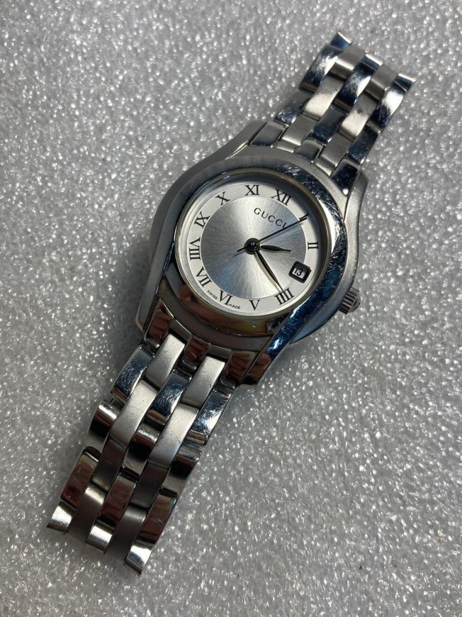 GUCCI 5500L Watch Silver Silver Dial QZ Women's Wrist Watch GUCCI 5500L Watch Silver Silver Dial QZ Women's Wrist Watch