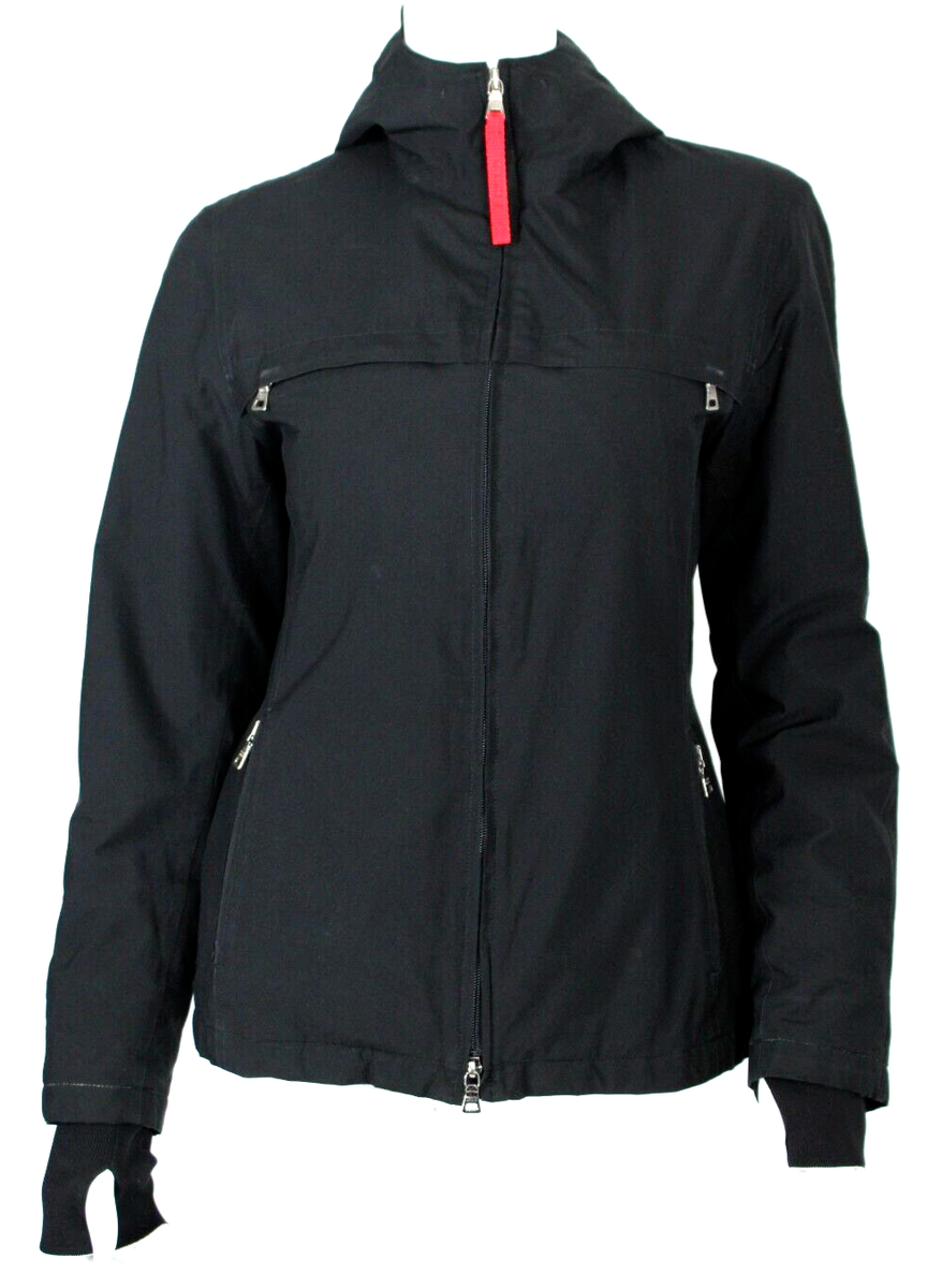PRADA SPORT Black Gore-Tex Poly Techno Logo Pull Hooded Zip PRADA SPORT Black Gore-Tex Poly Techno Logo Pull Hooded Zip