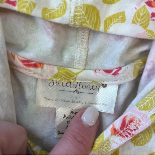 Sweethoney yellow pink cream ruffle trim jacket size 5 - Picture 4 of 6