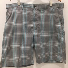 PGA Tour Men's Plaid Golf Shorts Size 38 Gray Blue Plaid