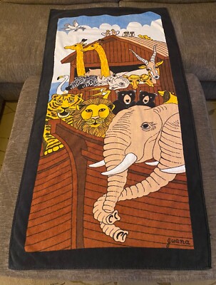 Vintage Terrimondo Juana Berner Noah s Ark Beach Towel 58 x30 