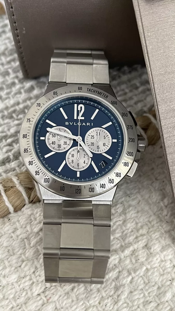 bvlgari watch men diagono velocissimo automatic Blue Dial