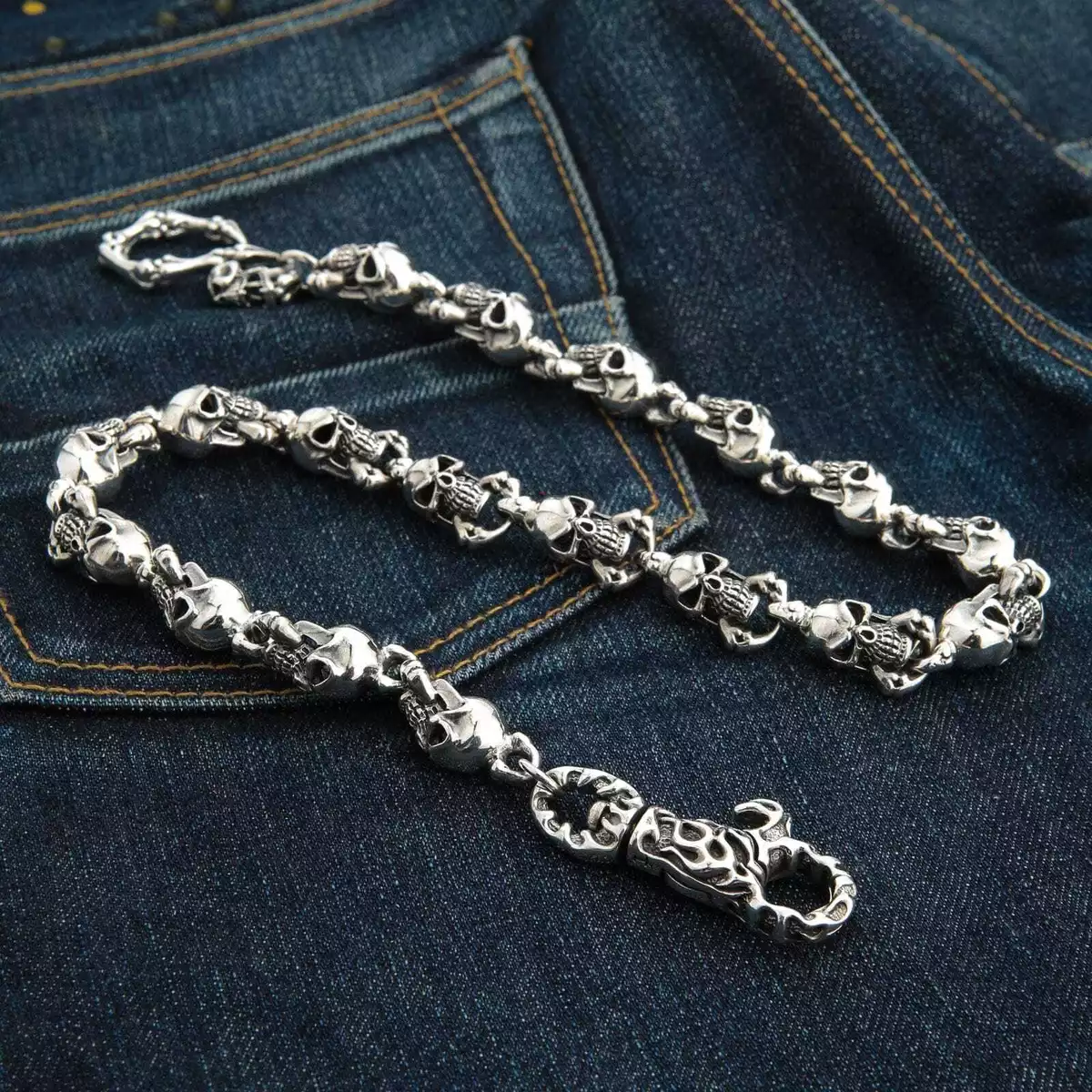 Sterling silver wallet best sale chain