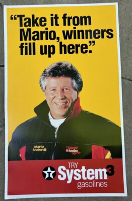 VTG Mario Andretti Texaco Racing Advertising Try Systems3 Gasoline Gas & Oil