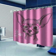 A Bitch With Glasses 3D Shower Curtain Waterproof Fabric Bathroom Decoration