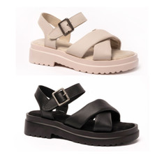 Womens Flatform Sandals Summer Ankle Strap Chunky Fashion Block Shoes Mules Lady