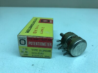 NEW Ohmite CCU-2541 2W 250K Type AB Potentiometer U-Linear