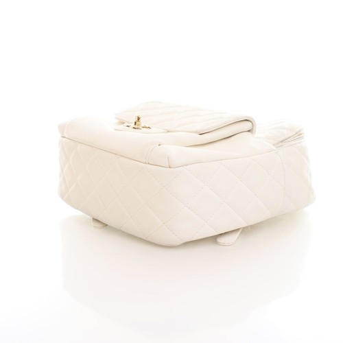 Chanel Day Backpack White Caviar Light Gold Beige,White Women's Bag - Picture 7 of 19