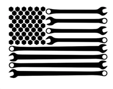American Flag Wrenches Vinyl Decal Car Mechanics Toolbox Laptop Sticker