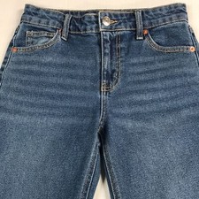 WILD FABLE High Rise Straight Ankle Crop Jeans Size 00 Frayed Hem Stretch Denim
