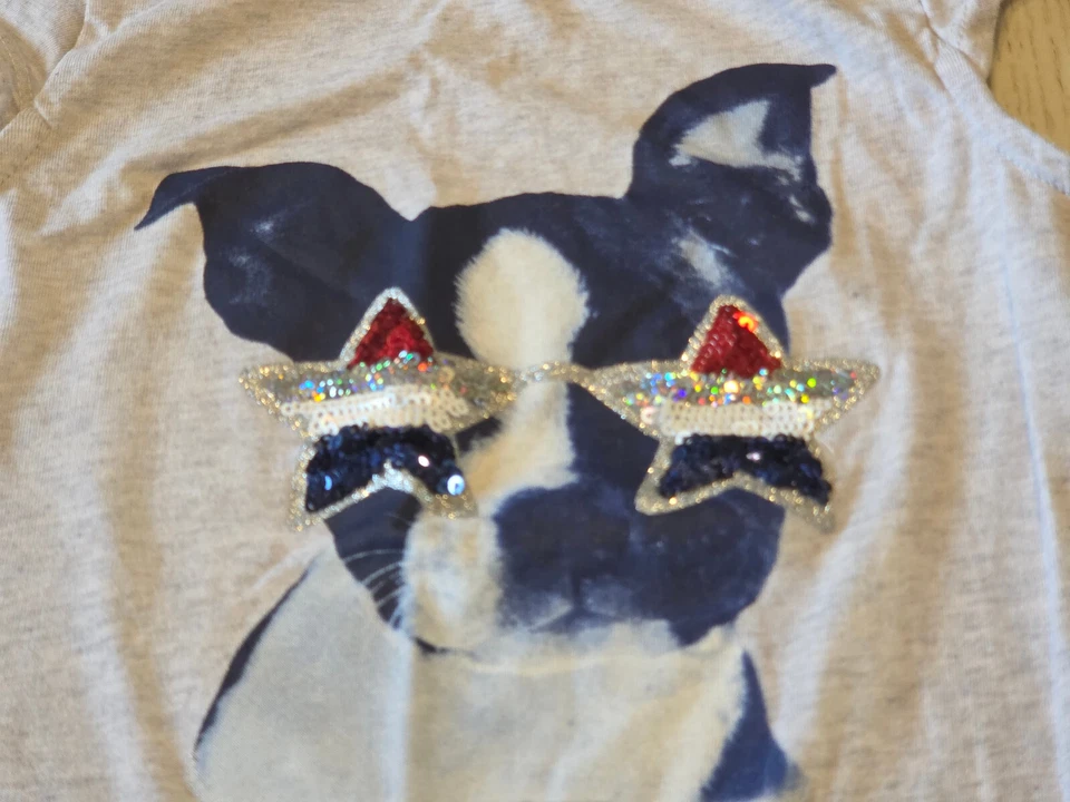 Camiseta Gráfica GYMBOREE Niñas Bulldog Francés 4 de Julio - TALLA 6 Foto 2 de 4