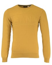 GANT Men's Golden Yellow Logo Texture Sweater 8030003 Size M 160 NWT