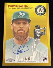 2023 Topps Chrome Platinum Anniversary Dermis Garcia Gold Refractor Auto /50 RC