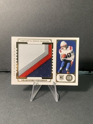 Rhamondre Stevenson 2021 Encased Substantial Rookie Swatches RC Gold /25 #SRS-RS