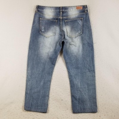 Ecko Unltd Jeans Mens 38x27 Blue Relaxed Fit 759 Distressed Faded