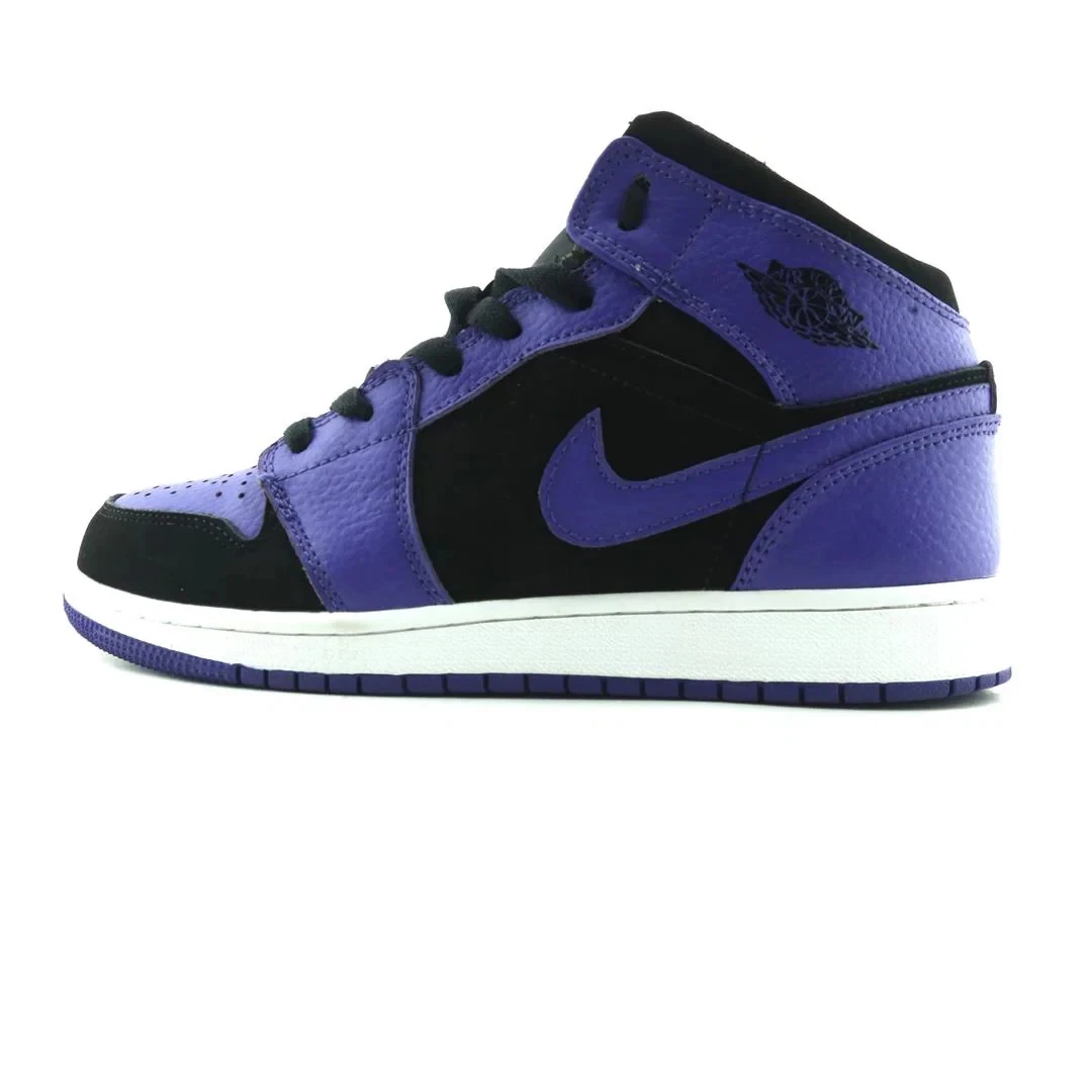 Nike Air Jordan 1 Mid 'Dark Concord' trainers black purple UK 6 / USA 7