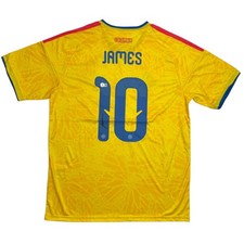 Autographed/Signed James Rodriguez Columbia Yellow Soccer Jersey Beckett BAS COA