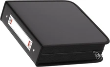 Fireproof 3 Ring Binder with Zipper, 2.5 Inch D Rings Hold up 650 2.5", Black 