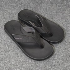 Flojos Flip Flops Men's Size 11 Black Memory Foam Sandals Water Resistant