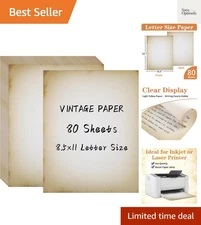 Thick Vintage 80 Sheet Printer Paper - Classic 8.5"x11" Double-Sided Parchment