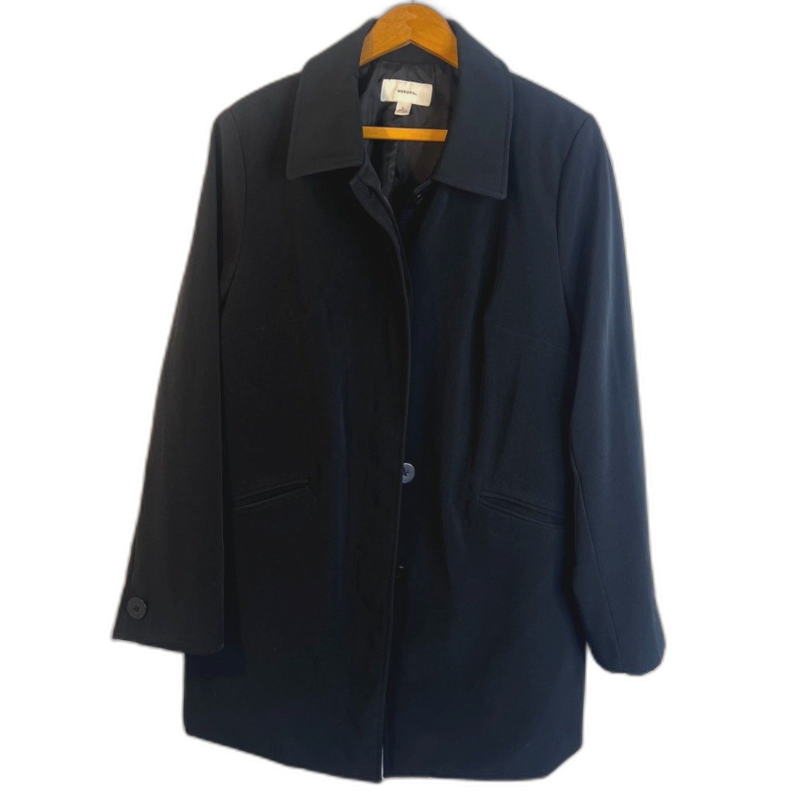 Merona Button Front Lined Basic Black Lightweight… - image 1