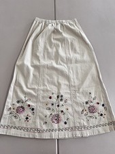 Vintage Denim Co Womens Skirt Embroidery Tan Denim Size Medium Boho