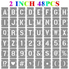 2 Inch Letter and Number Stencils Symbol 2 inches x 2.83 inches, White
