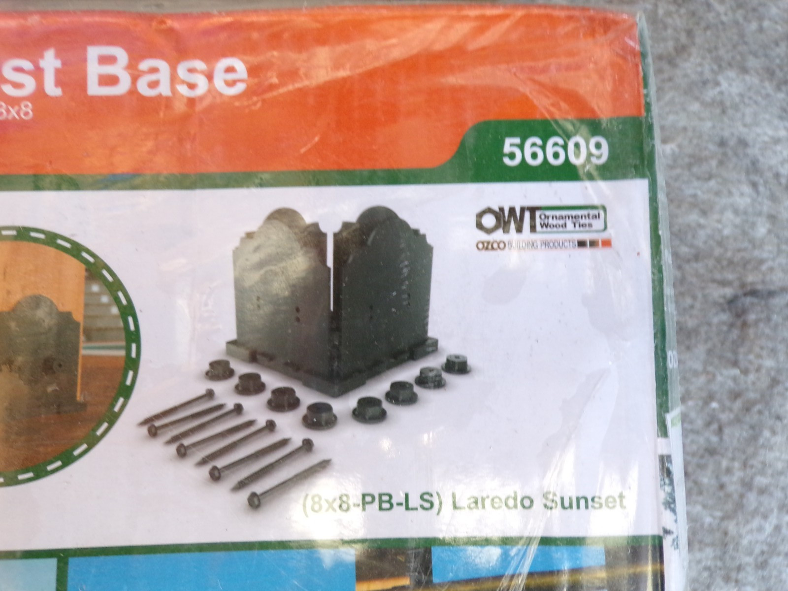 Ozco 56609 OWT 8x8 Laredo Sunset Post Base, 8" x 8"-Heavy Duty @cS